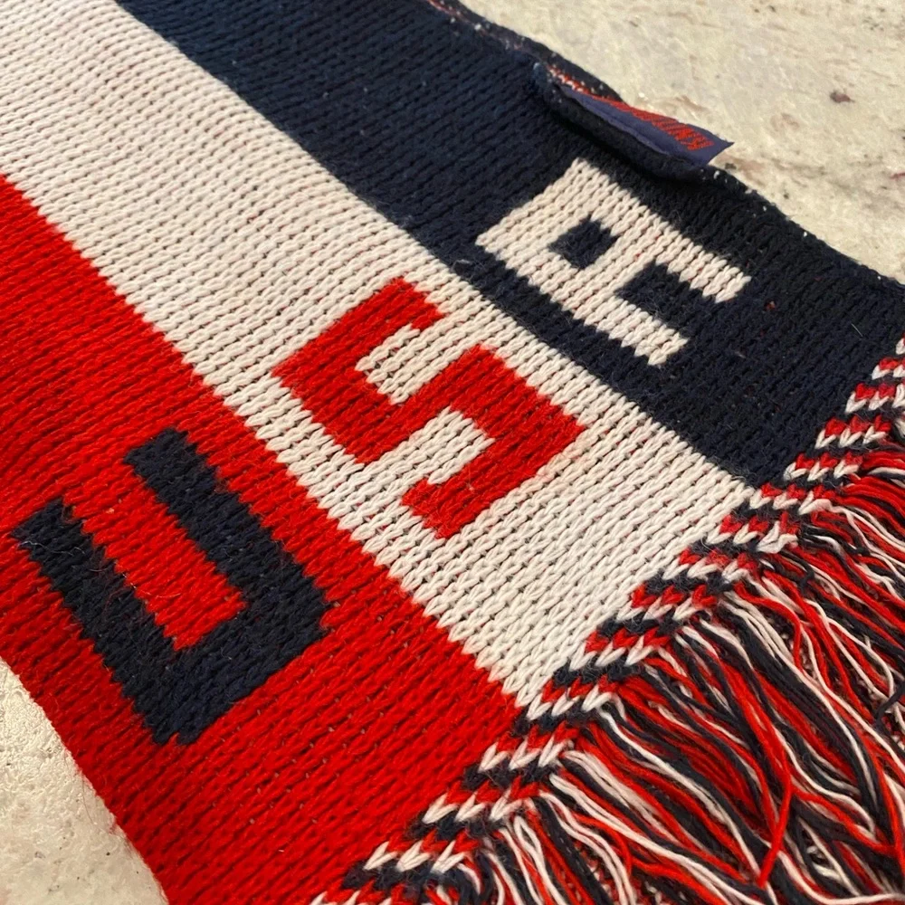 Vintage Knitmakers Team USA Patriotic Scarf Unisex Winter Olympics Milan Italy - Picture 2 of 4